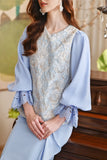 The Glow Women Glossy Kurung Set - Blue Carnation