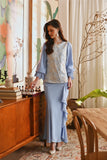 The Glow Women Glossy Kurung Set - Blue Carnation