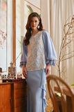 The Glow Women Glossy Kurung Set - Blue Carnation