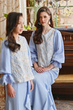 The Glow Women Glossy Kurung Set - Blue Carnation