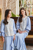 The Glow Women Glossy Kurung Set - Blue Carnation