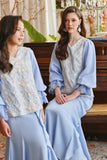 The Glow Women Glossy Kurung Set - Blue Carnation