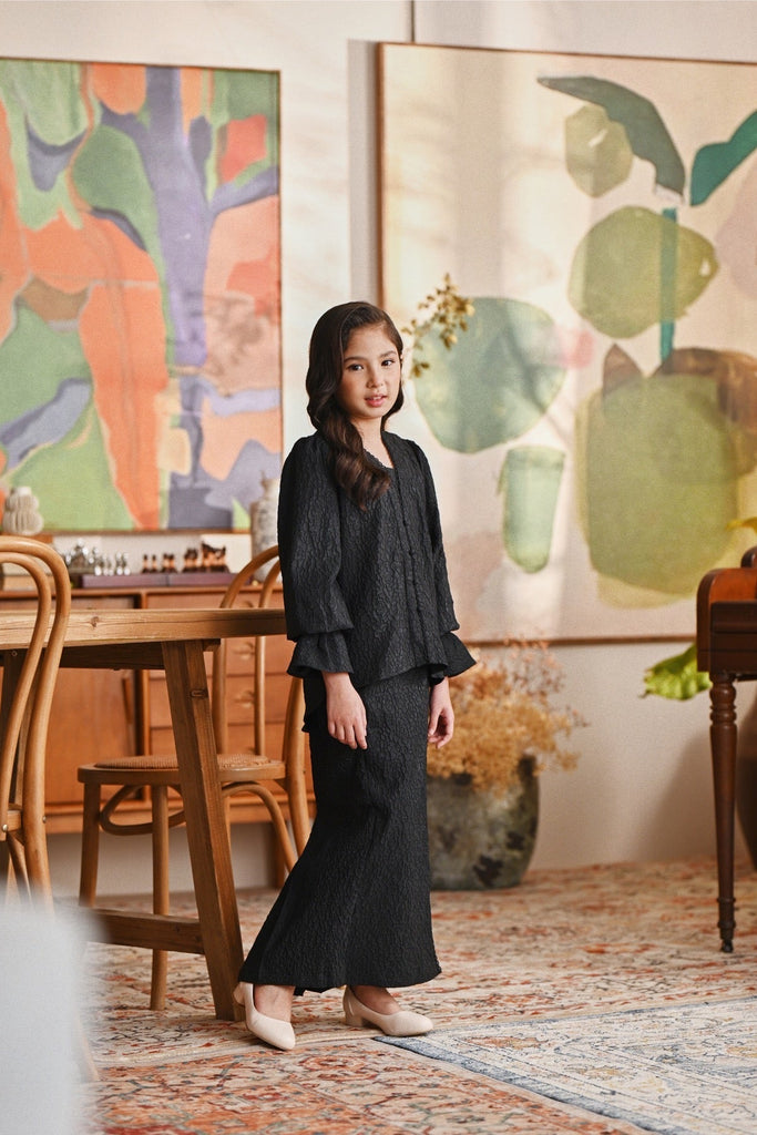 The Glow Memoir Kebaya Set - Black Jacquard