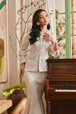 The Glow Women Lavish Kebaya Set - Whisper Pink Jacquard