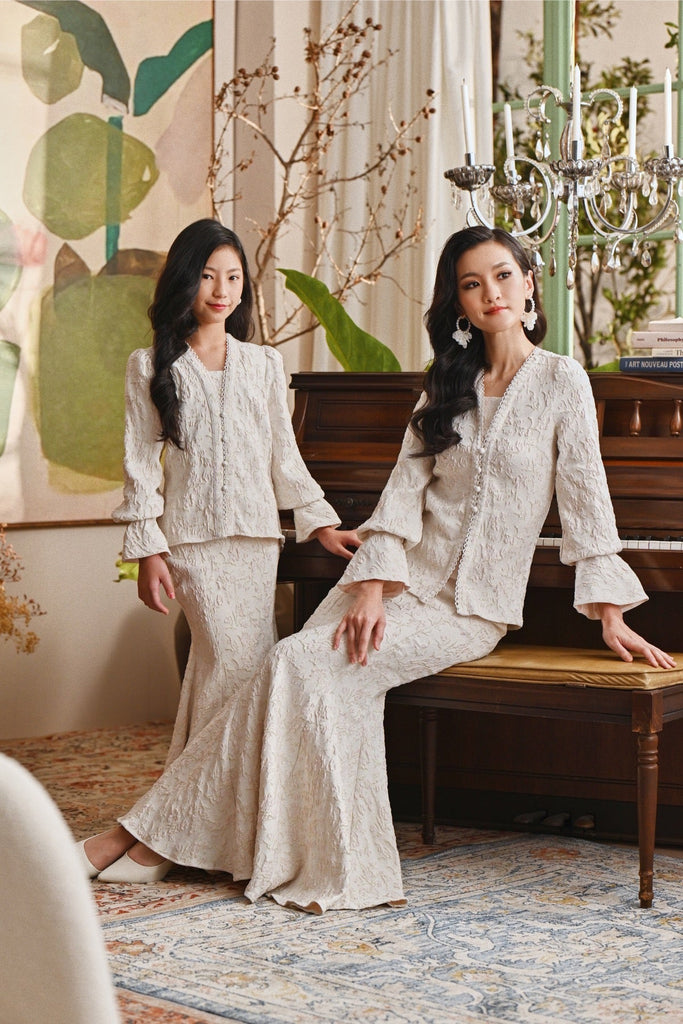 The Glow Lavish Kebaya Set - Whisper Pink Jacquard