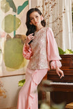 The Glow Women Glossy Kurung Set - Pink Carnation