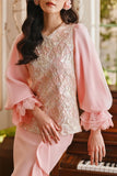The Glow Women Glossy Kurung Set - Pink Carnation