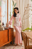 The Glow Women Glossy Kurung Set - Pink Carnation