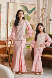 The Glow Women Glossy Kurung Set - Pink Carnation