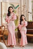 The Glow Women Glossy Kurung Set - Pink Carnation