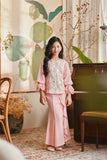 The Glow Glossy Kurung Set - Pink Carnation