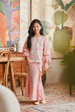 The Glow Glossy Kurung Set - Pink Carnation