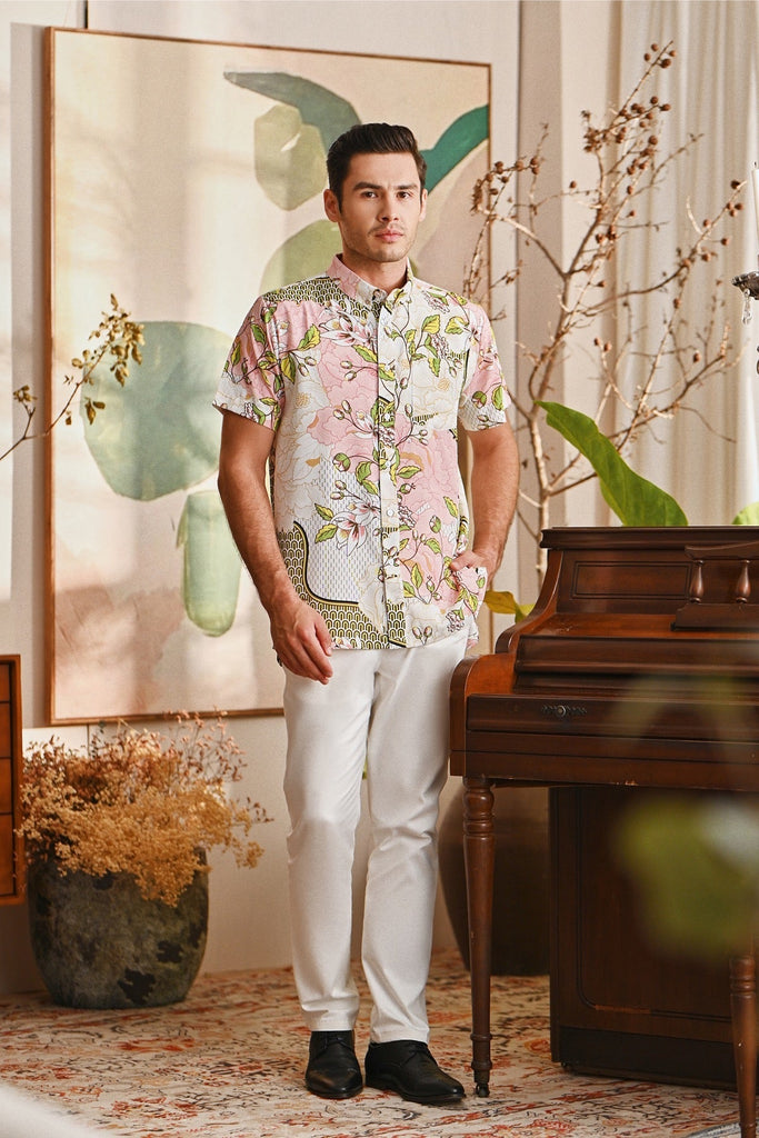The Glow Men Batik Shirt - Blooms