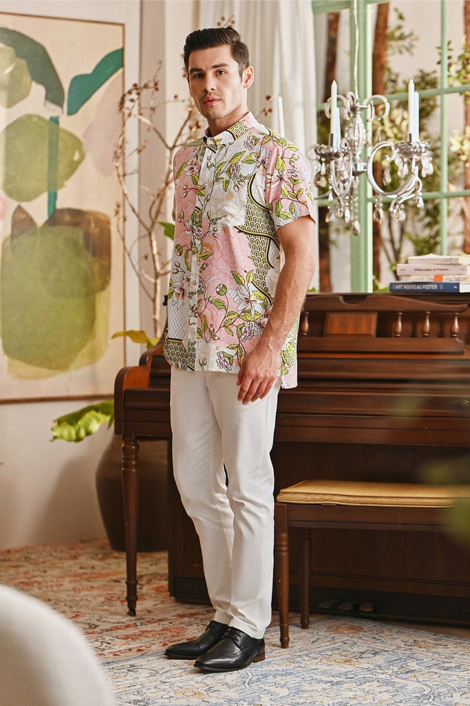 The Glow Men Batik Shirt - Blooms