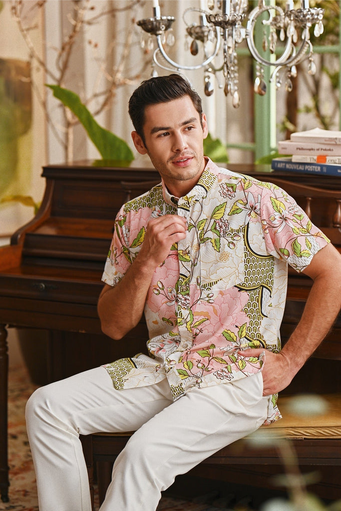 The Glow Men Batik Shirt - Blooms
