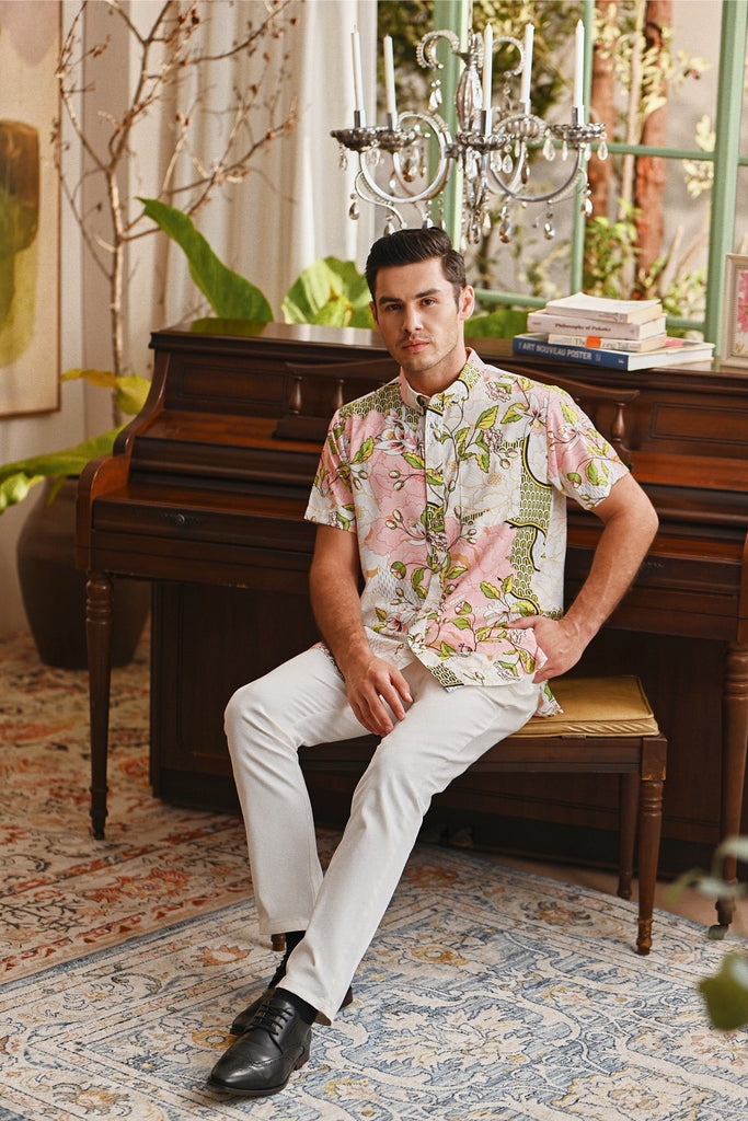 The Glow Men Batik Shirt - Blooms