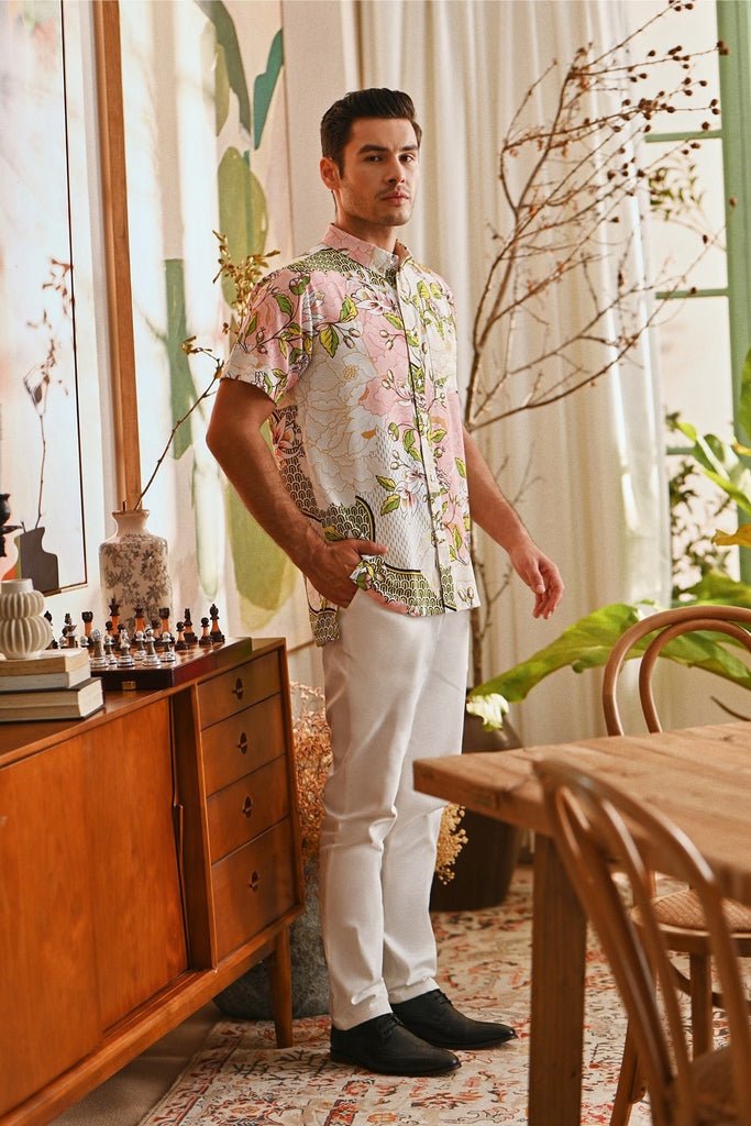 The Glow Men Batik Shirt - Blooms