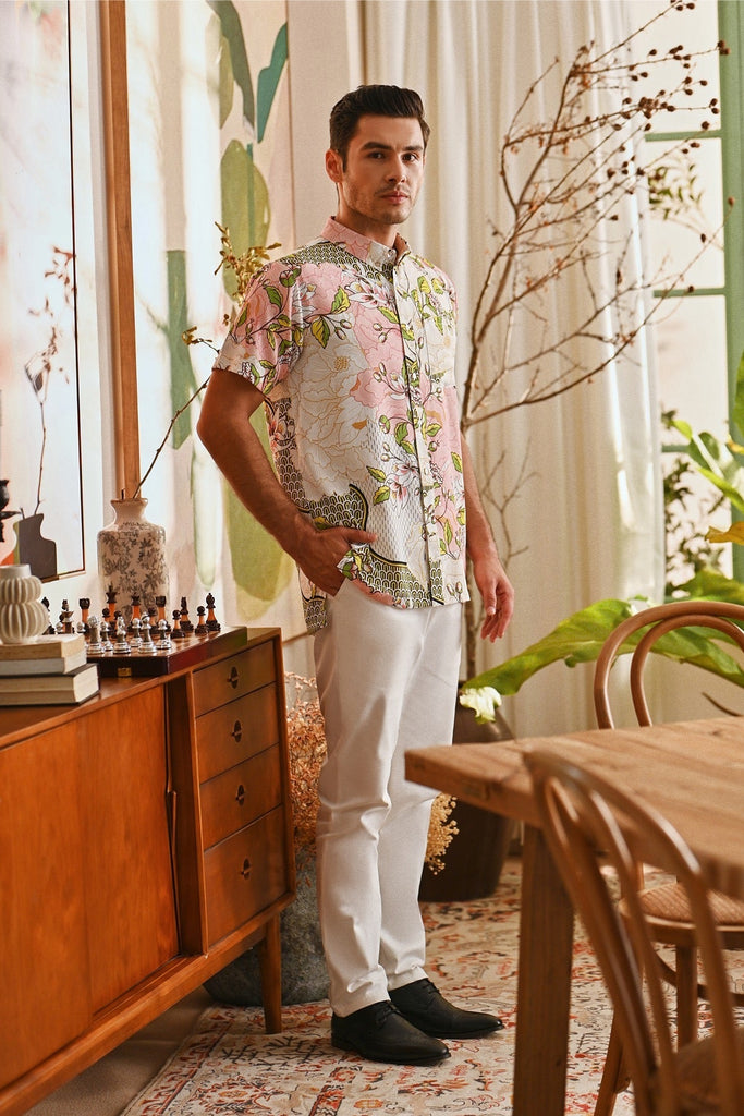 The Glow Men Batik Shirt - Blooms