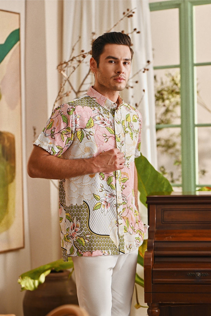 The Glow Men Batik Shirt - Blooms