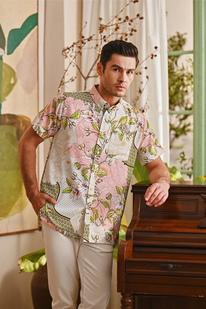 The Glow Men Batik Shirt - Blooms