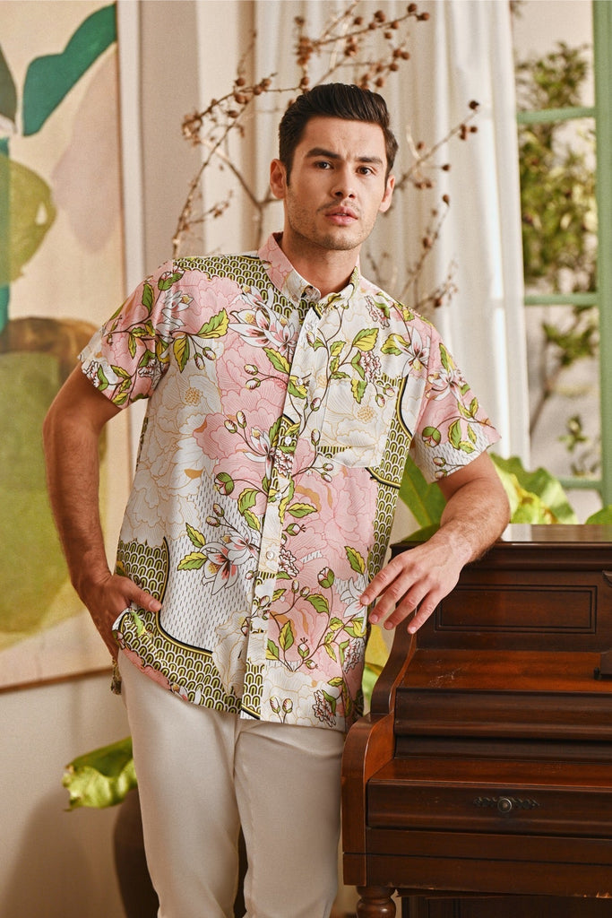 The Glow Men Batik Shirt - Blooms