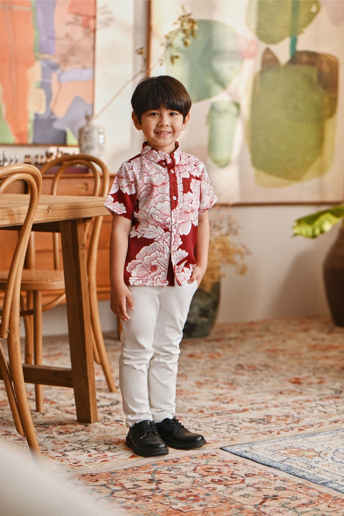 The Glow Batik Shirt - Ruby