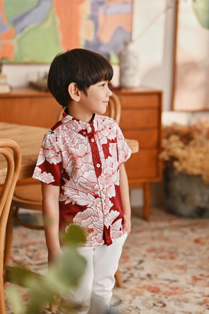 The Glow Batik Shirt - Ruby