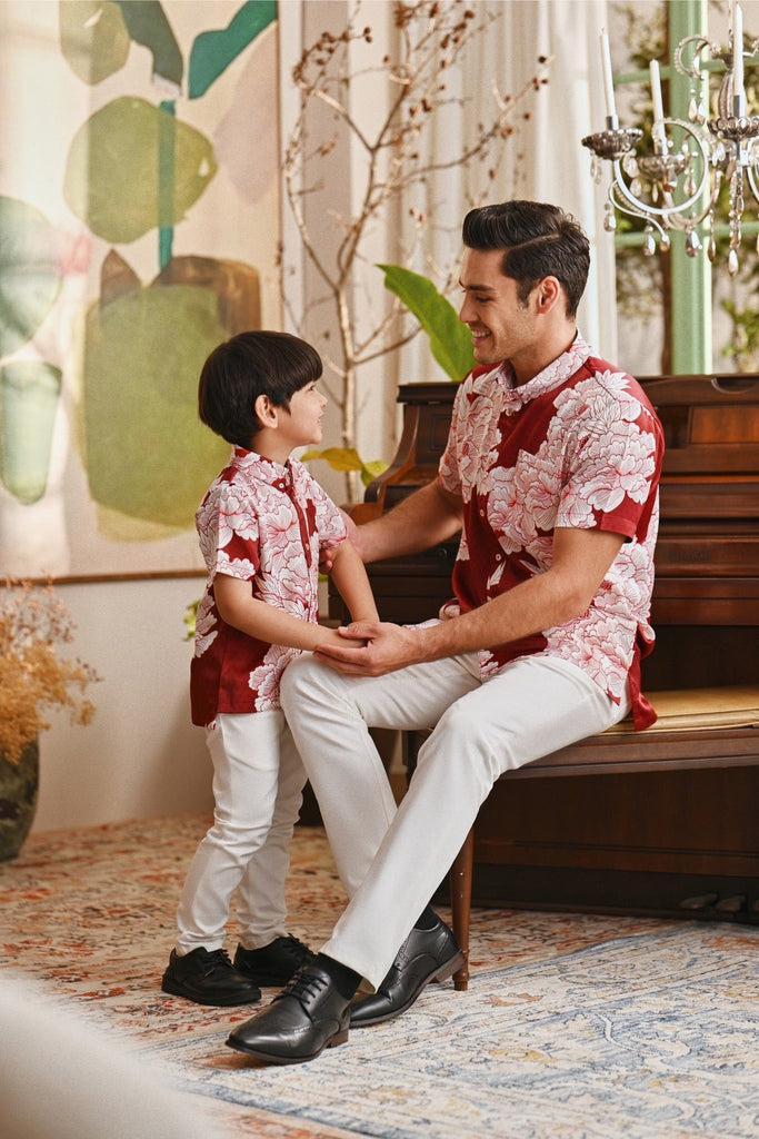 The Glow Batik Shirt - Ruby