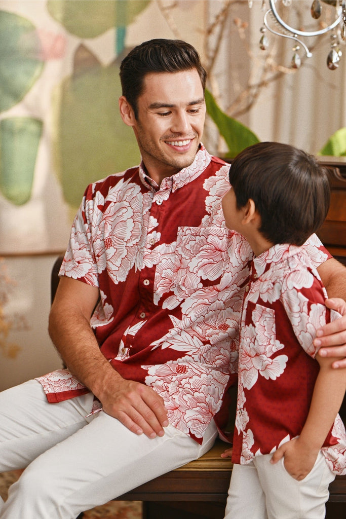 The Glow Batik Shirt - Ruby