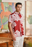 The Glow Men Batik Shirt - Ruby