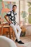 The Glow Men Batik Shirt - Black Sea