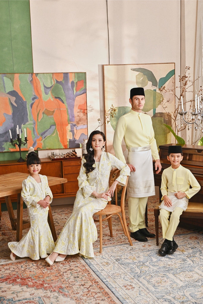 The Glow Lavish Kebaya Set - Tender Yellow Jacquard