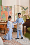 The Glow Glossy Kurung Set - Blue Carnation