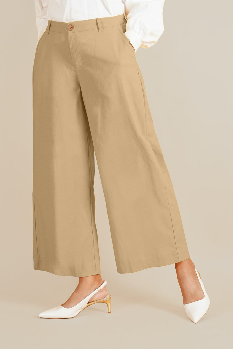 The Everyday Women Palazzo - British Khaki