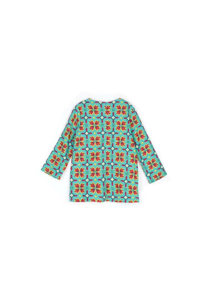 Spring Garden Print Blouse for Girls
