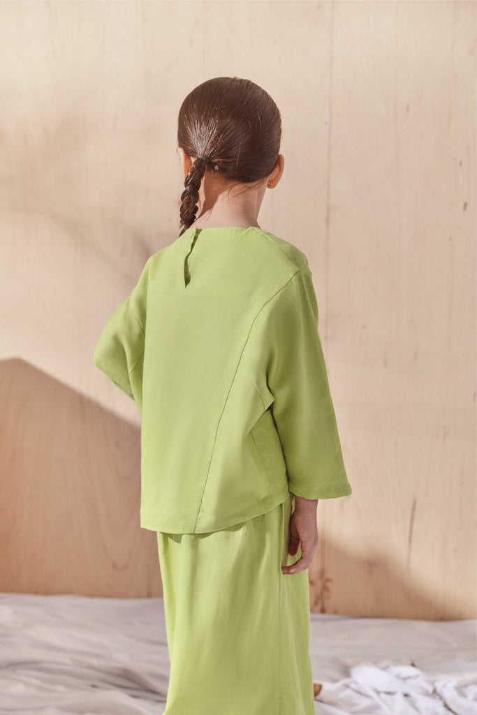 The Balik Dolman Sleeve Blouse - Lime Green