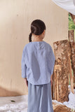 The Balik Dolman Sleeve Blouse - Oxford Stripe