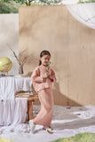 The Balik Buttons Folded Skirt - Peach