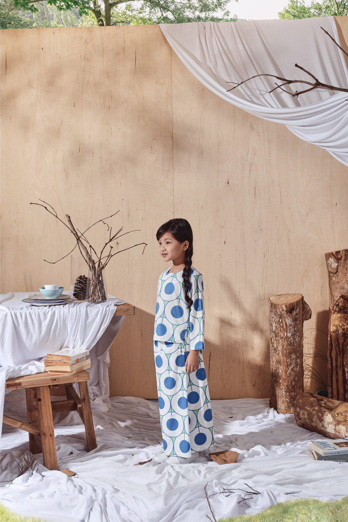 Printed Blouse with Folded Skirt