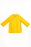 The Spring Cheongsam Blouse - Mustard - POKOKS.COM