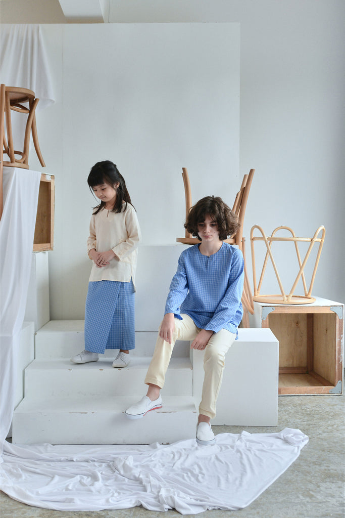 set baju raya budak cotton