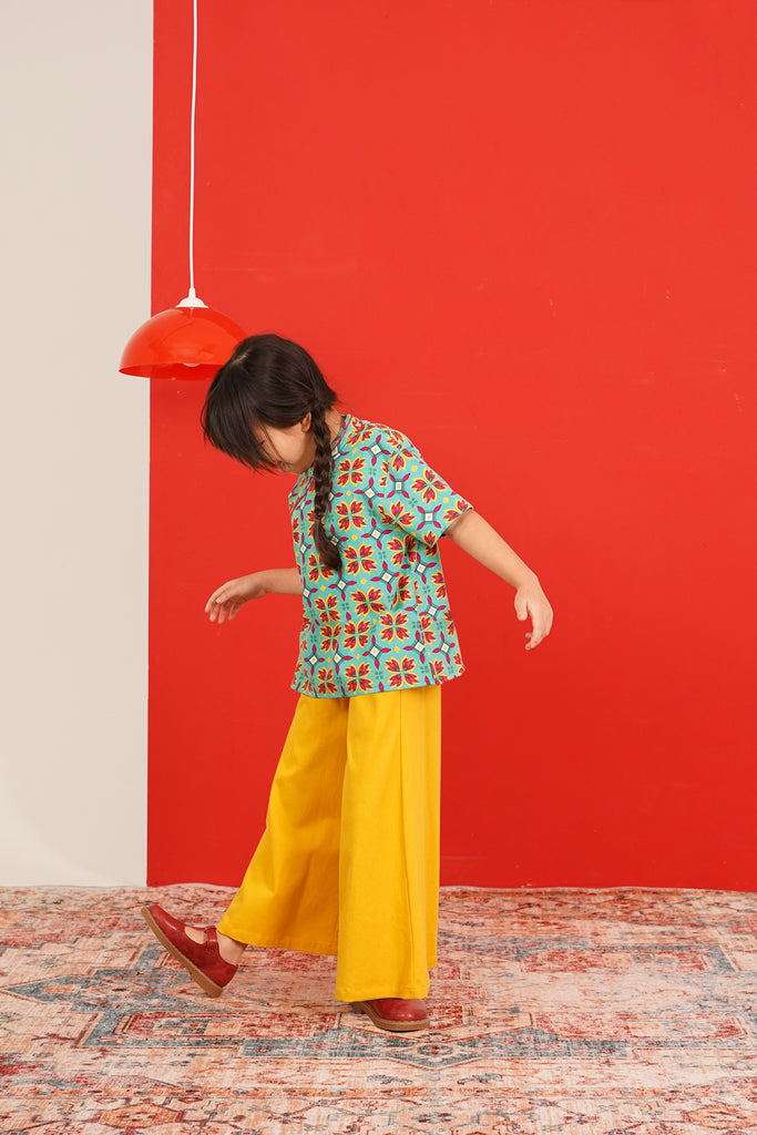 CNY Cheongsam Blouse match Mustard Pants