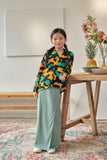 baju kebaya budak kuning hitam