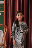baju kurung coton budak hitam putih