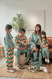 set baju raya sedondon keluarga hijau