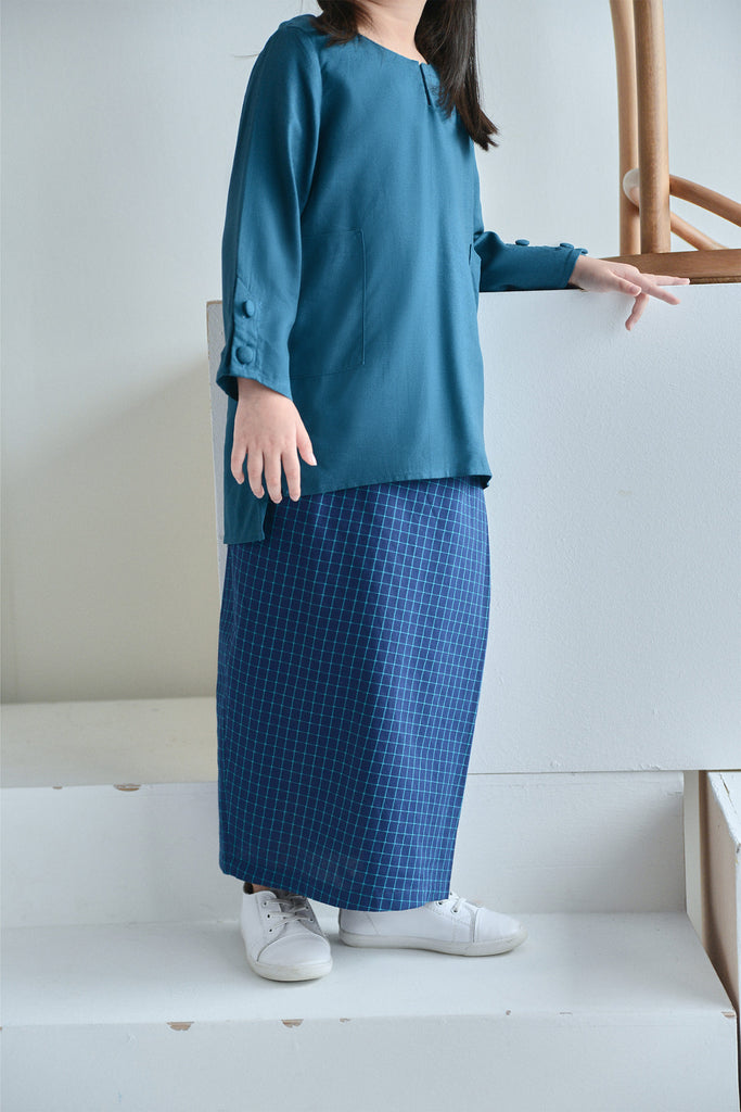 baju kurung budak plain teal
