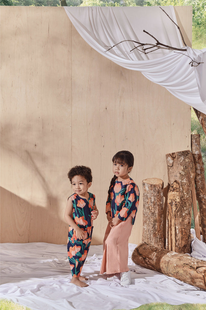 The Balik Buttons Folded Skirt - Peach