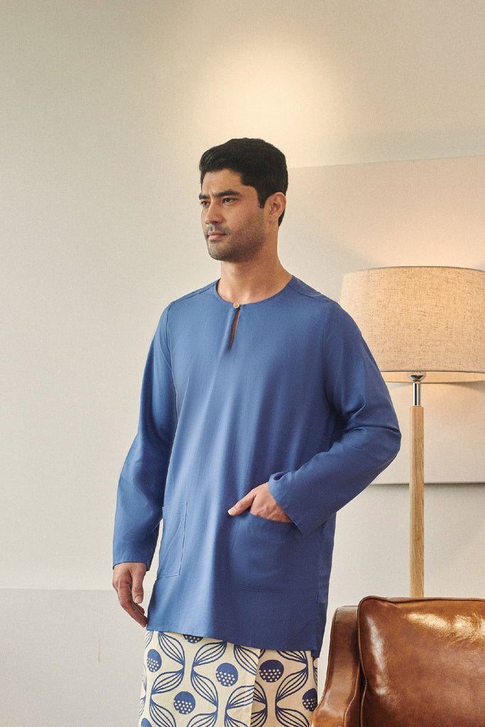 Rasa Sayang Men Kurta - Steel Blue
