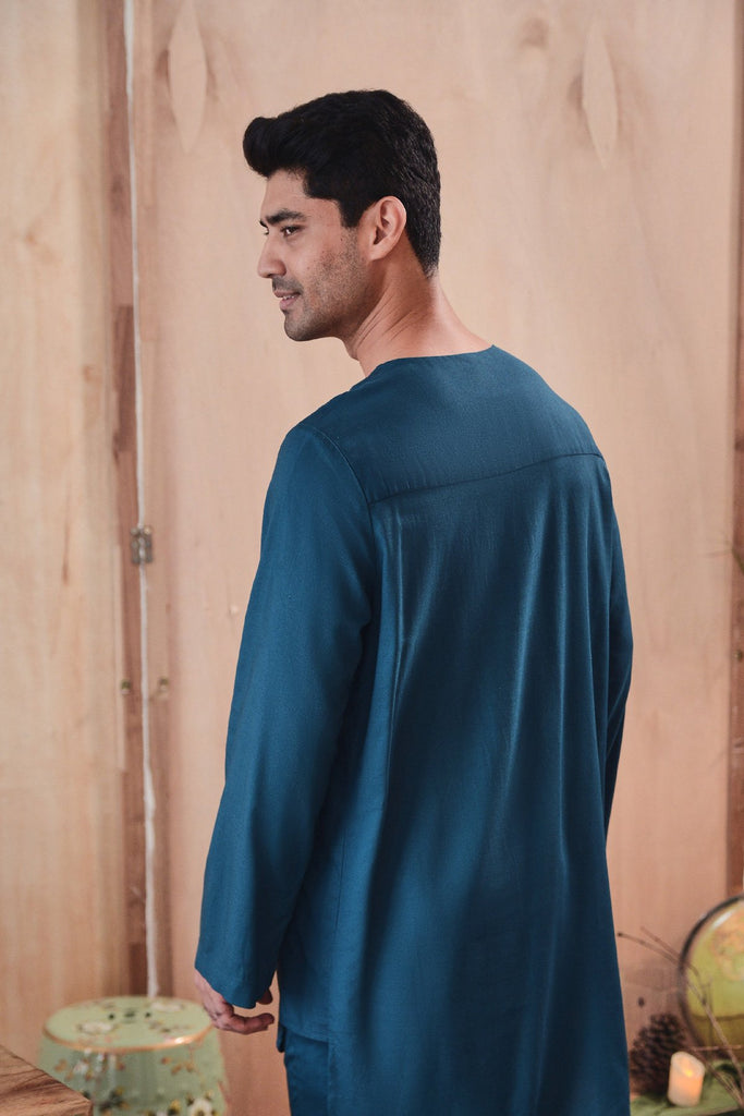 kurta teluk belanga teal