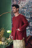 kurta teluk belanga with pockets maroon